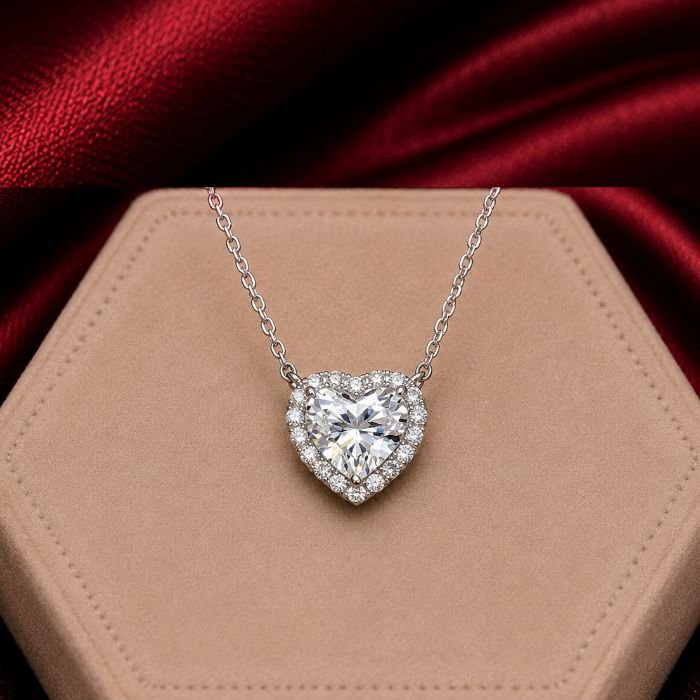 Moissanite Pendant featuring a sparkling moissanite gemstone set in an elegant pendant design with exceptional brilliance and luxurious shine.