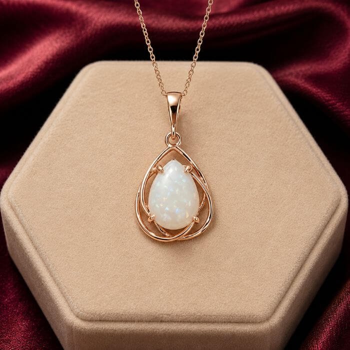 Opal Pendants featuring luminous opal gemstones with vibrant iridescent play-of-color set in elegant pendant designs.