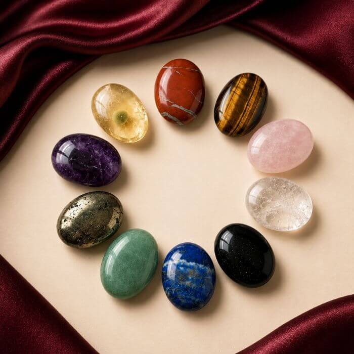 Palm Stone featuring a smooth polished natural crystal shaped for comfortable holding and calming tactile appeal.
