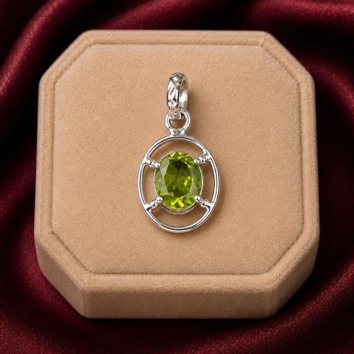 Peridot Pendant featuring a vibrant green peridot gemstone set in an elegant pendant design with radiant natural brilliance.
