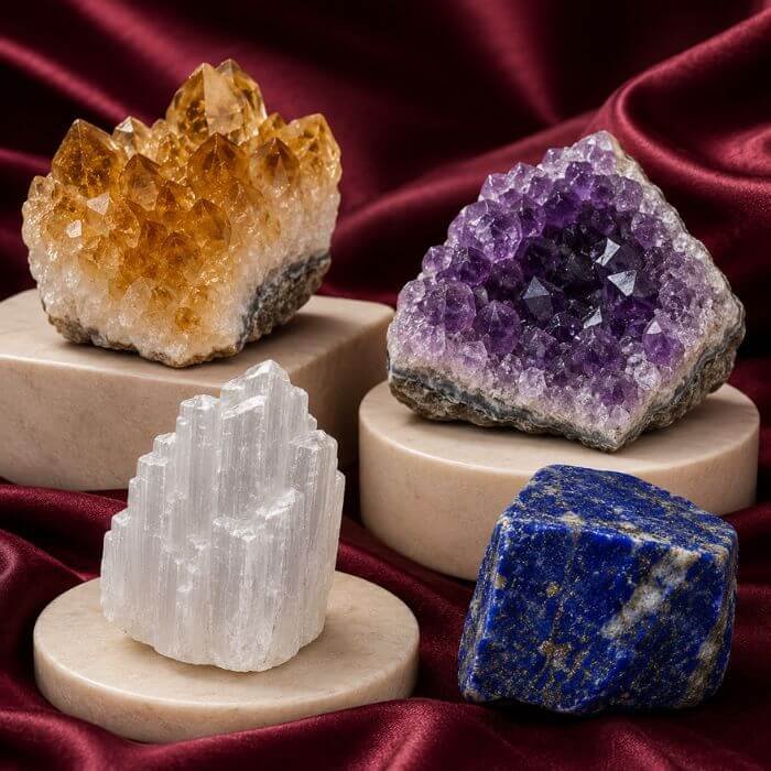 Raw Crystals featuring natural unpolished gemstones with vibrant textures, earthy beauty, and authentic mineral formations.