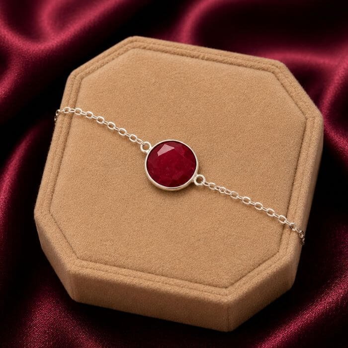 Ruby Bracelet featuring vibrant ruby gemstones arranged in an elegant bracelet design with radiant natural brilliance.