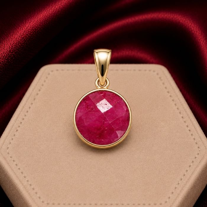 Ruby Pendant featuring a vivid crimson red ruby gemstone set in an elegant pendant design with radiant natural brilliance.
