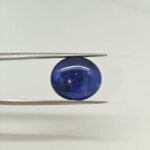 Beautiful Natural Star Blue Sapphire gemstone featuring a distinct six-rayed star effect, rich blue hue, and polished cabochon cut. A certified loose gemstone perfect for custom jewelry, gemstone collections, and astrological use.