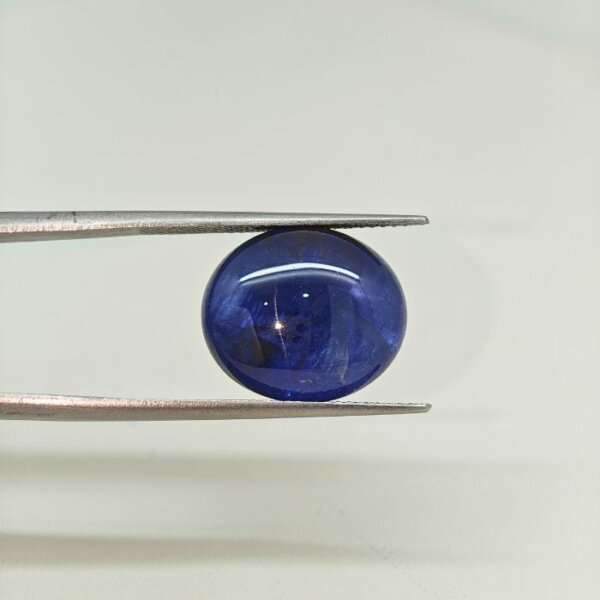 Beautiful Natural Star Blue Sapphire gemstone featuring a distinct six-rayed star effect, rich blue hue, and polished cabochon cut. A certified loose gemstone perfect for custom jewelry, gemstone collections, and astrological use.