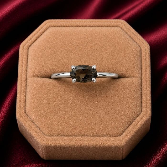 Smoky Quartz Ring featuring a rich smoky brown quartz gemstone set in an elegant polished ring design with refined natural brilliance.