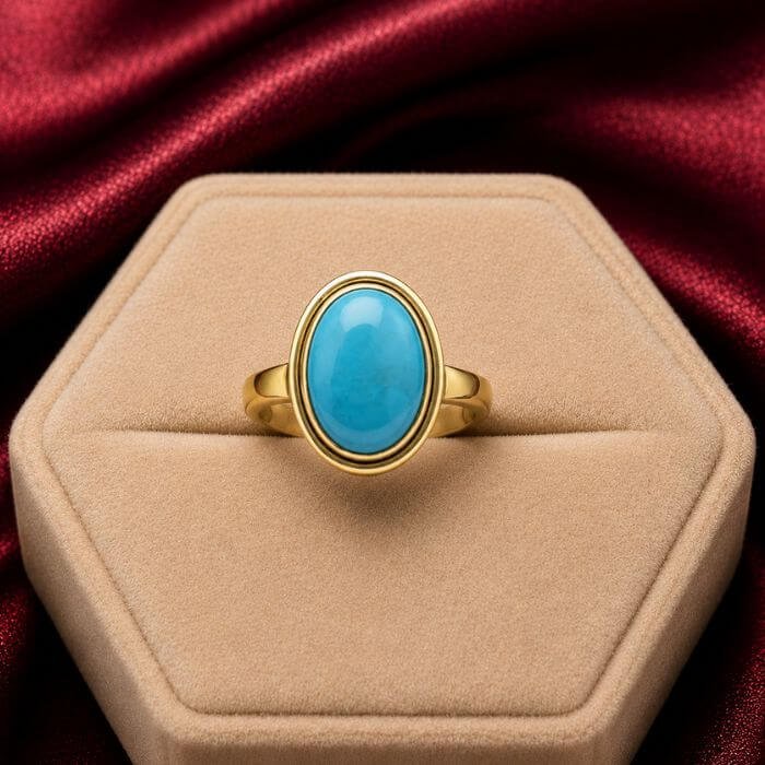 Turquoise Rings featuring vibrant turquoise gemstones with natural blue-green hues set in elegant ring designs.