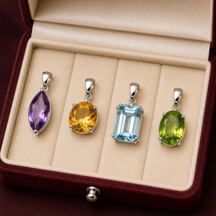 Buy Certified Upratna Pendants | Amethyst, Citrine, Blue Topaz, Cat's Eye, Peridot, Garnet, Iolite & Turquoise Gemstone Pendants