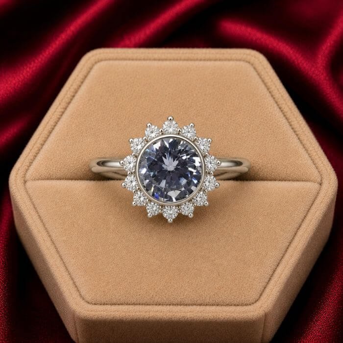 Zircon Ring featuring a brilliantly sparkling zircon gemstone set in an elegant polished ring design with radiant clarity.