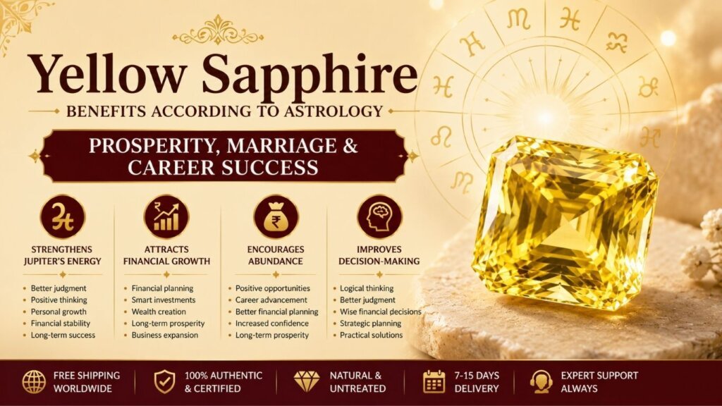 Buy Natural Yellow Sapphire (Pukhraj) Gemstone Online | Certified Original Pukhraj Stone for Jupiter (Guru), Vedic Astrology, Fine Jewellery & Investment