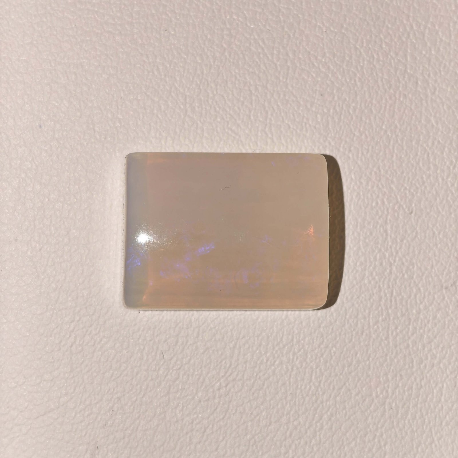 Natural Australian Opal Gemstone White Rectangle AOP-002 Natural Australian Opal Gemstone white rectangle stone AOP-002 from Australia
