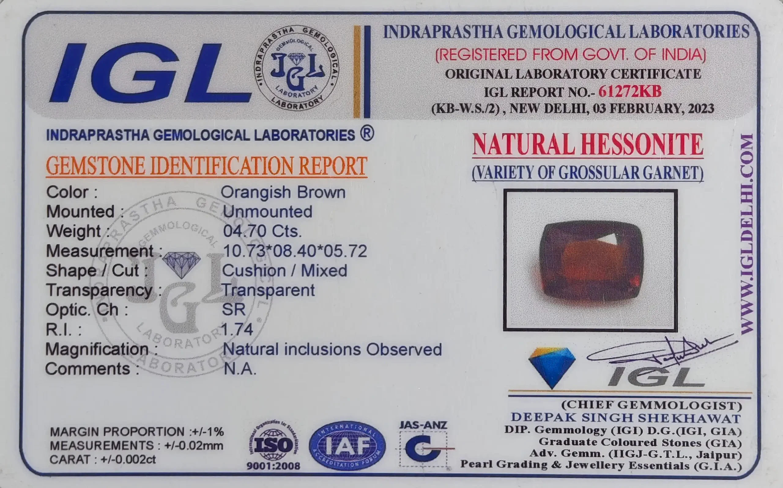 certificate-IGL
