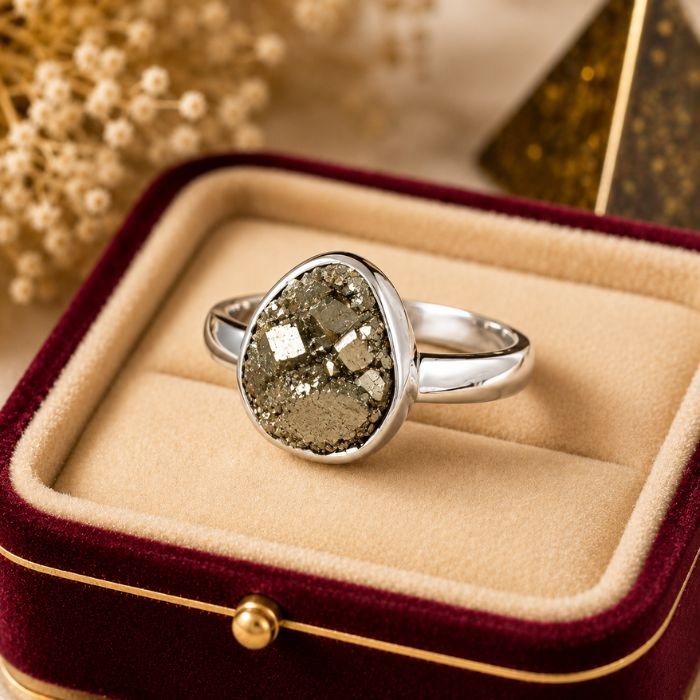 Buy Natural Pyrite Ring Online | Premium Pyrite Gemstone Ring for Wealth, Prosperity, Positive Energy & Fine Jewellery