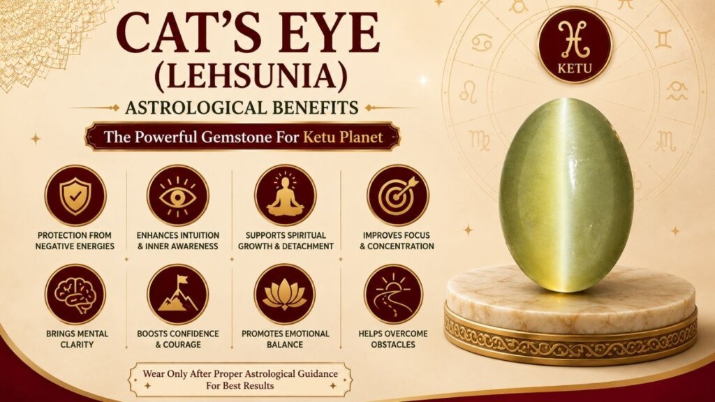Buy Natural Cat's Eye (Lehsuniya) Gemstone Online | Certified Original Natural Cat's Eye Stone for Ketu, Vedic Astrology & Fine Jewellery