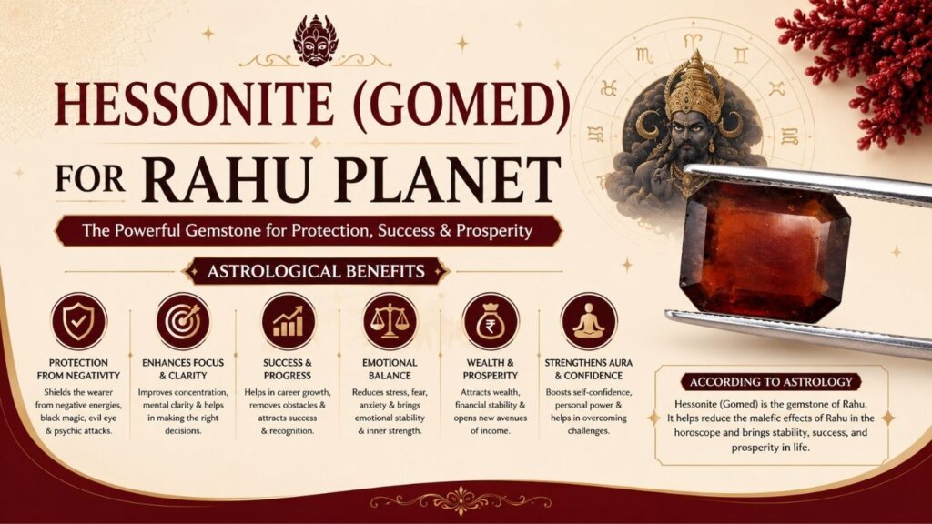 Buy 100% natural, certified Hessonite Garnet (Gomed) gemstones featuring a rich honey-brown to cinnamon-orange colour, excellent brilliance, and premium quality.