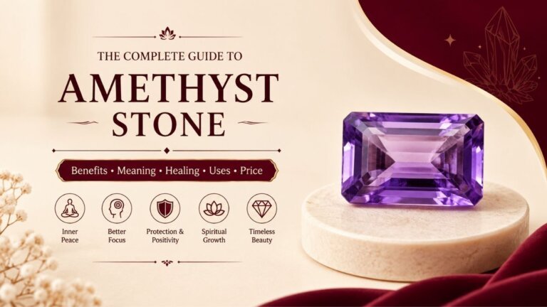 Buy Natural Amethyst Gemstone Online | Certified Original Purple Amethyst Quartz for Fine Jewellery, Healing Crystals & Investment