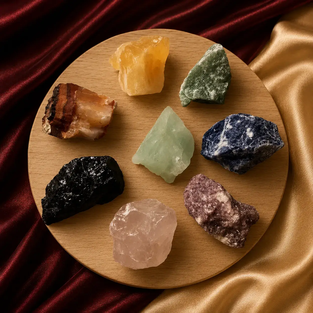 Natural healing crystals and raw crystal stones collection
