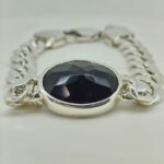 Elegant Black Agate (Sulemani Hakik) Bracelet for Men – Premium Silver Cuban - Image 2