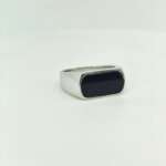 Natural Royal Black Agate (Sulemani Hakik) Sterling Silver Ring for Men - Image 4