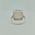 925 Sterling Silver White Opal Signet Ring back view