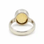 Classic Oval Citrine 925 Sterling Silver Bezel Ring Back View