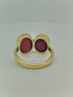 Natural 5 Carat African Ruby & 5 Carat Italian Coral Panchdhatu Ring - Image 5