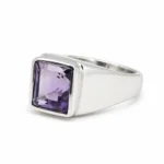 5 Carat Natural Brazilian Amethyst Silver Ring – Certified Gemstone - Image 2