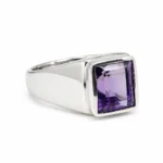 5 Carat Natural Brazilian Amethyst Silver Ring – Certified Gemstone - Image 3